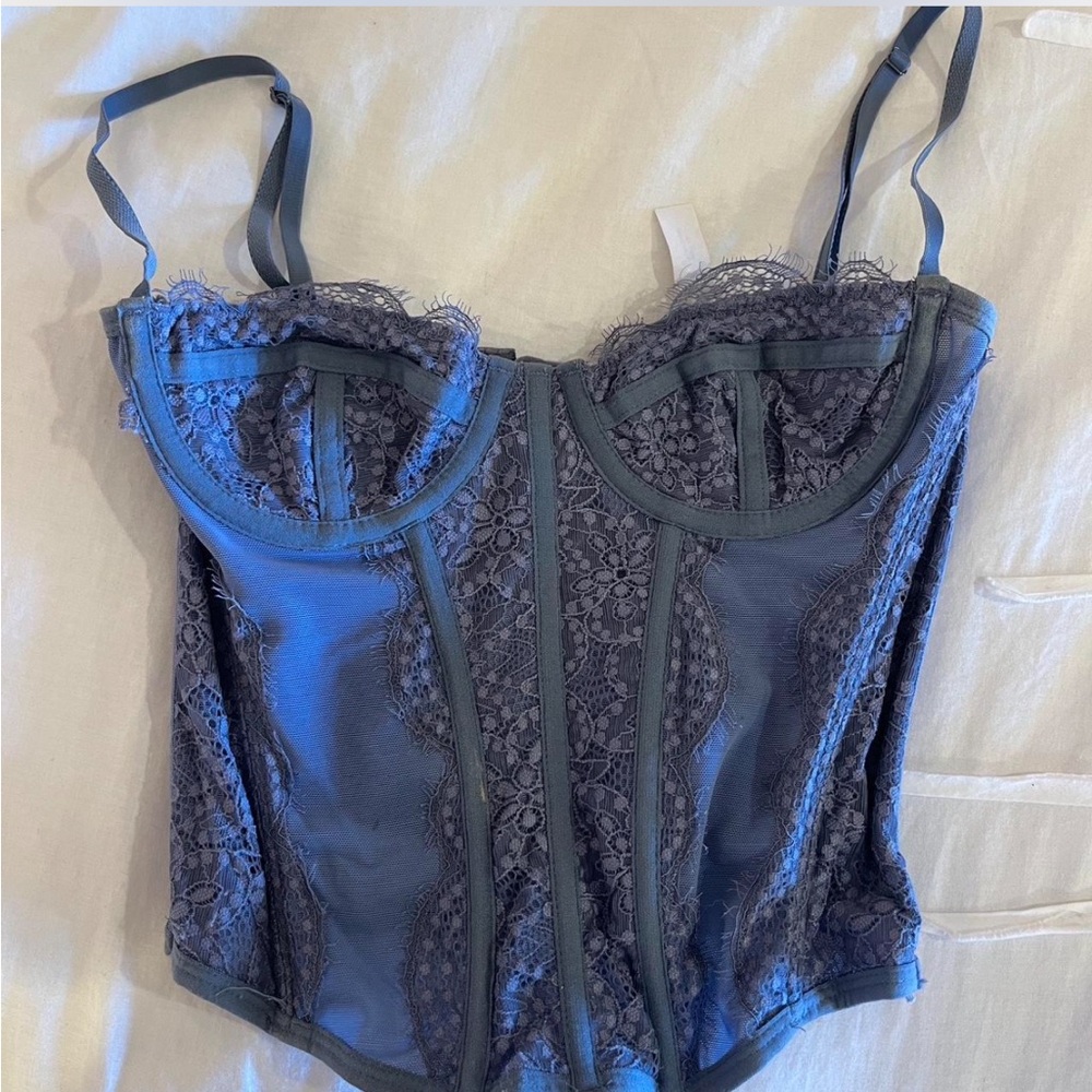 Urban Outfitters Blue Corset Tank Top